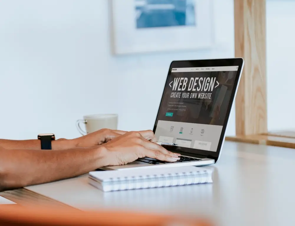 Web designer on computer